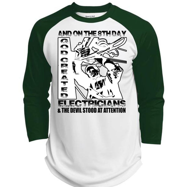 God Created Electricians T Shirt, I Love Electrician T Shirt, Awesome T-Shirts  (Polyester Game Baseball Jersey)
