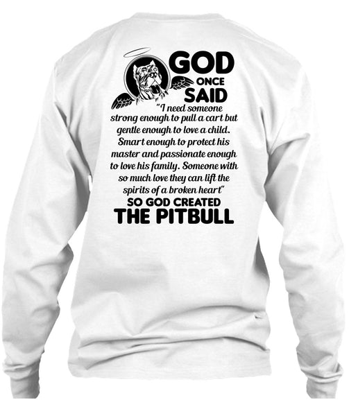 God Created The Pit Bull T Shirt, I Love Dog T Shirt