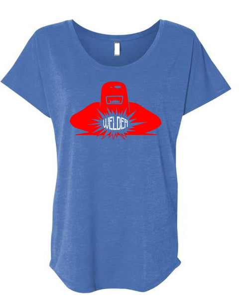 Calls Me A Welder T Shirt, Being A Welder T Shirt, Cool Shirt (Ladies' Triblend Dolman Sleeve)