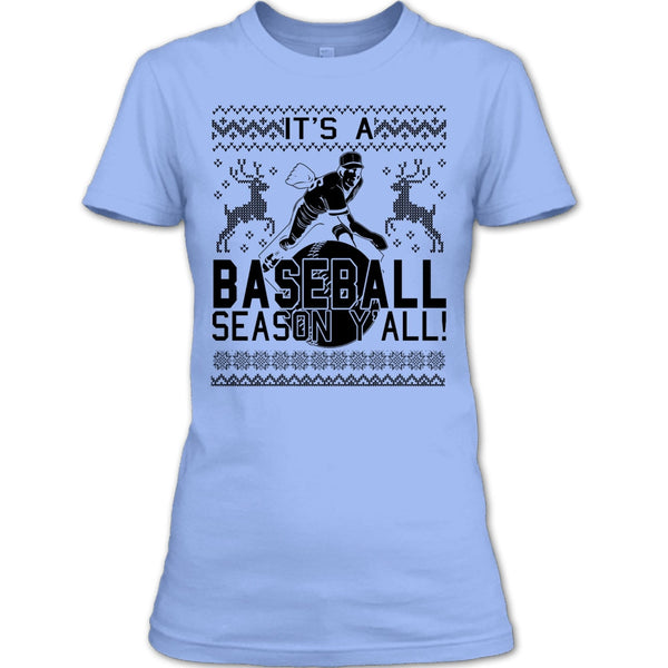 It's A Baseball Season Y'all T Shirt, Merry Christmas Gift T Shirt