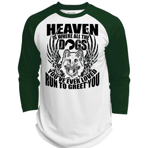 Heaven Is Where All The Dogs T Shirt, I Love Dog T Shirt, Awesome T-Shirts  (Polyester Game Baseball Jersey)