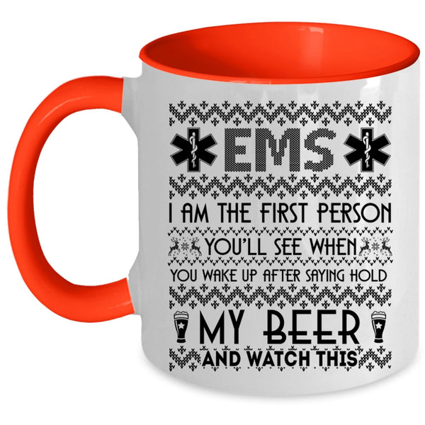 Christmas Gift For Nurses Coffee Mug, EMS Accent Mug