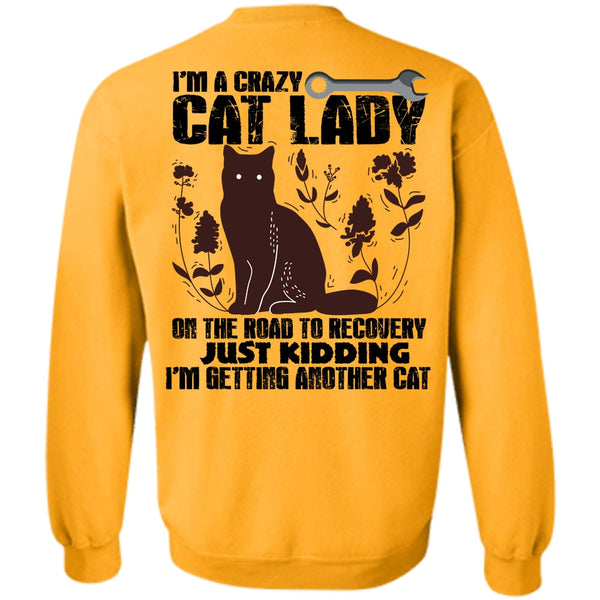 I Love My Cat T Shirt, I'm A Crazy Cat Lady On The Road Sweatshirt