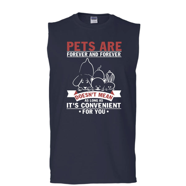 Pets Are Forever And Forever T Shirt, Coolest Dog And Cat Tank Top (Men's Cotton Sleeveless)