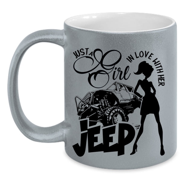 Beautiful Girls Coffee Mug, Just A Girl In Love With Her Jeep Accent Mug