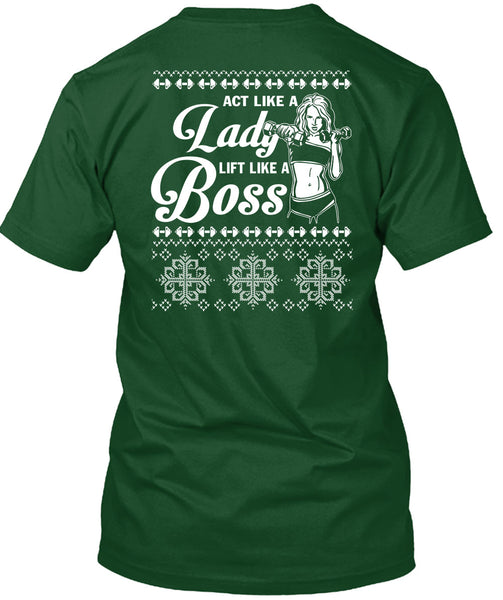 Active Like A Lady Lift Like A Boss T Shirt, This Girl Loves Christmas T Shirt