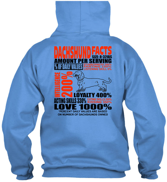 Dachshund Facts T Shirt, I Love Dachshund T Shirt