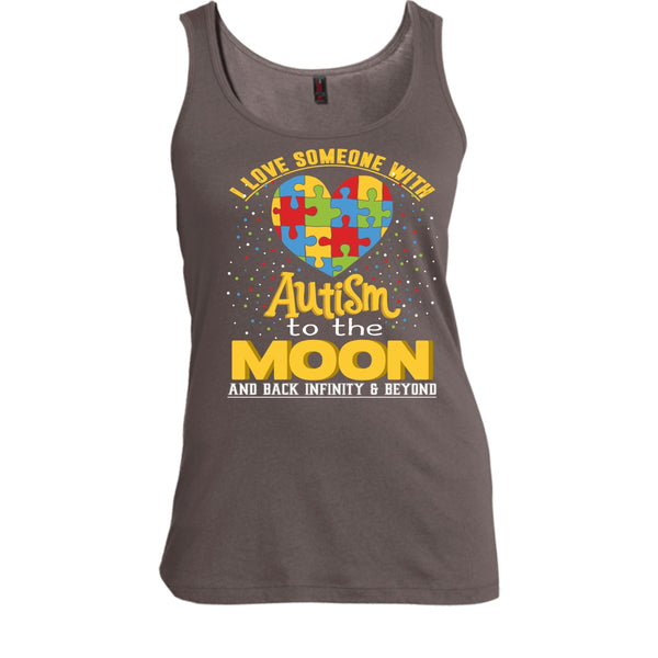 I Love Someone Autism T Shirt, To The Moon And Back Tank Top