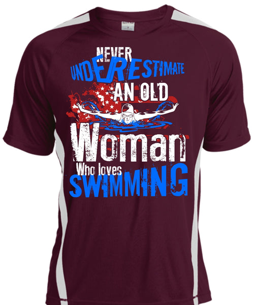 Old Woman Who Loves Swimming T Shirt, Being A Swimmer T Shirt, Cool Shirt