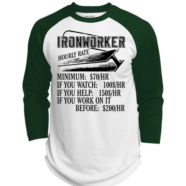 Ironworker Hourly Rate T Shirt, I Love Ironworker T Shirt, Awesome T-Shirts  (Polyester Game Baseball Jersey)