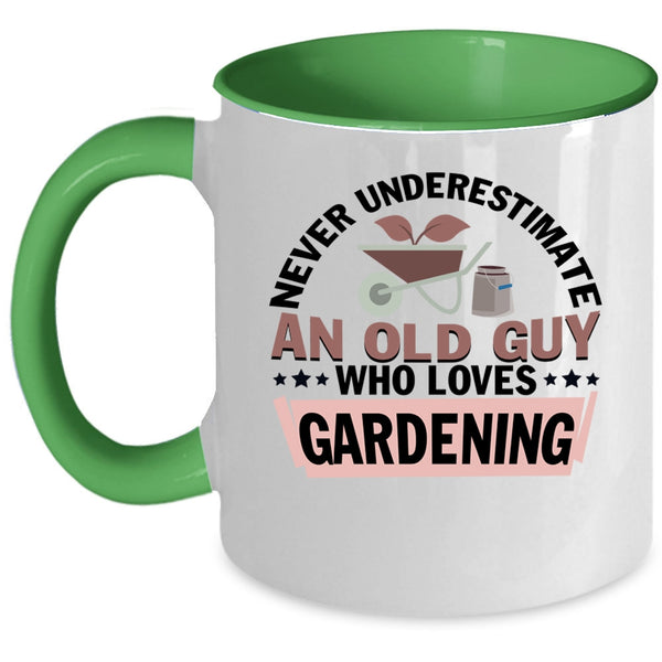 Cute Grandpa Coffee Mug, An Old Guy Loves Gardening Accent Mug