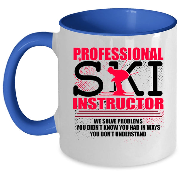 Cute Ski Instructor Coffee Mug, Professional Ski Instructor Accent Mug