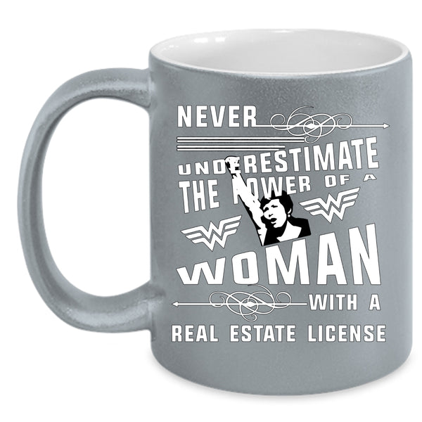 A Woman With A Real Estate License Coffee Mug, Cool Woman Coffee Cup