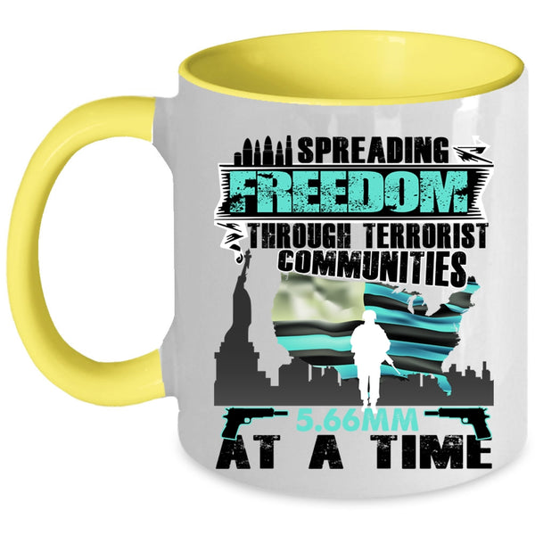 Cool Gift For Americans Coffee Mug, American Flag Accent Mug