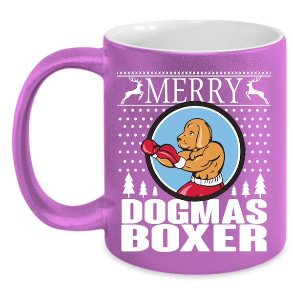 Merry Dogmas Boxer Coffee Mug, Christmas Gift For Son Coffee Cup
