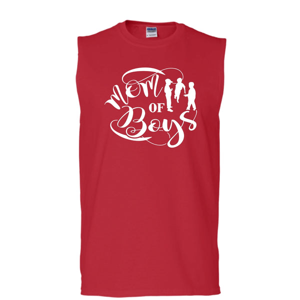 Mom Of Boys T Shirt, Coolest Mom Tank Top (Men's Cotton Sleeveless)