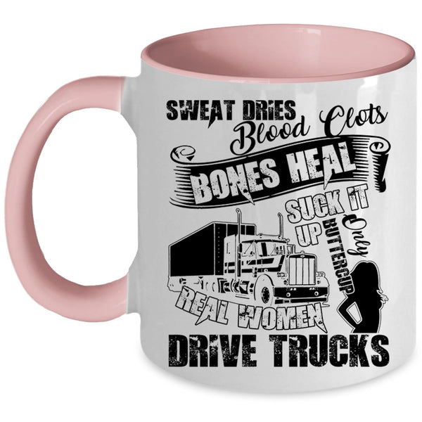 Cool Lady Coffee Mug, Only Real Women Drive Trucks Accent Mug