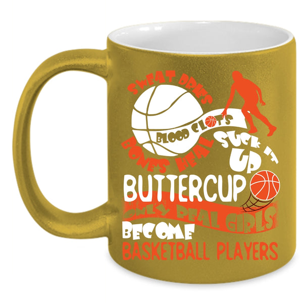 Only Real Girls Become Basketball Players Coffee Mug, Cute Girls Coffee Cup