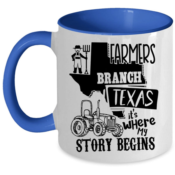 Where My Story Begins Coffee Mug, Farmers Branch Texas Accent Mug