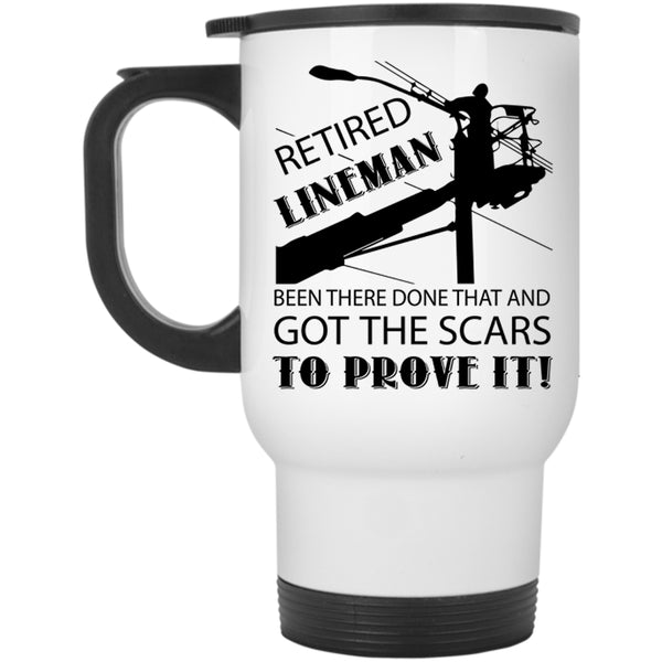 Cool Gift For Grandpa Travel Mug, Retired Lineman Mug