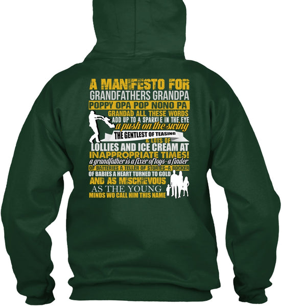A Manifesto For Grandfathers Grandpa T Shirt, Being A Papa T Shirt