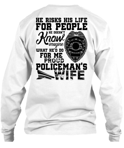 Proud Policeman's Wife T Shirt, I Love Police T Shirt