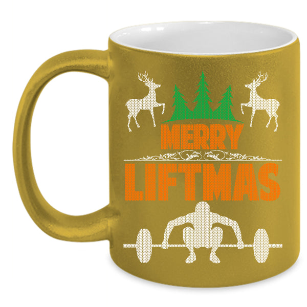 Merry Liftmas Coffee Mug, Merry Little Christmas Coffee Cup