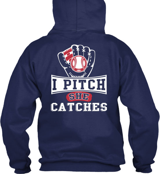 I Pitch She Catch T Shirt, I Love Baseball T Shirt