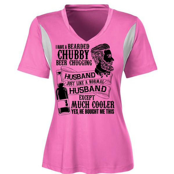 I Have A Bearded Chubby Beer Chugging Husband T Shirt, I Love Wife T Shirt, Awesome T-Shirts