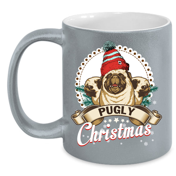 Pugly Christmas Coffee Mug, Cute Christmas Coffee Cup