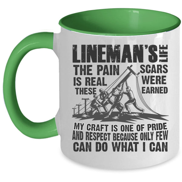 Awesome Gift For Linemen Coffee Mug, Lineman's Life Accent Mug