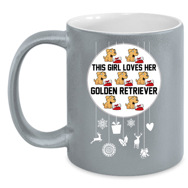 This Girl Loves Her Golden Retriever Coffee Mug, Cute Girls Coffee Cup