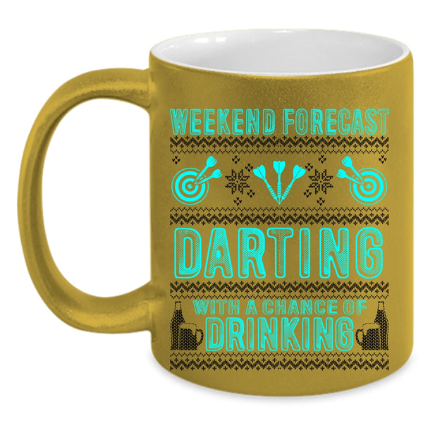 Chance Of Drinking Coffee Mug, Weekend Forecast Darting Accent Mug