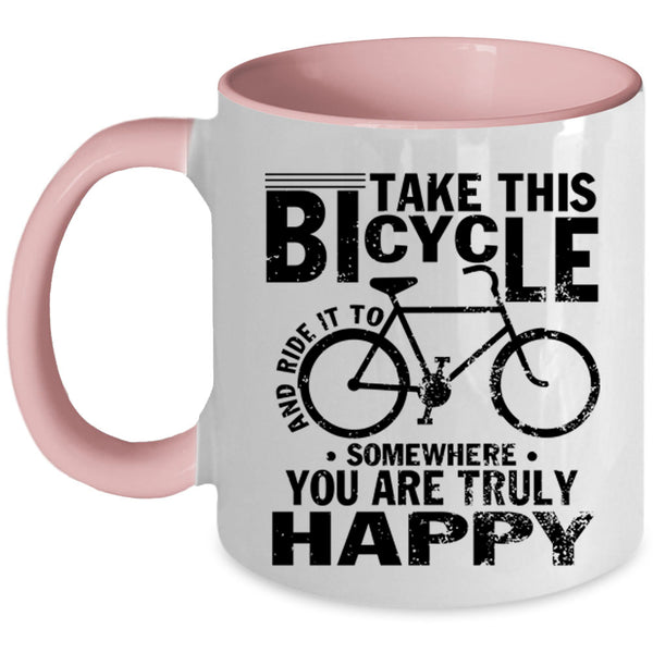 Ride It To Somewhere Coffee Mug, Take This Bicycle Accent Mug