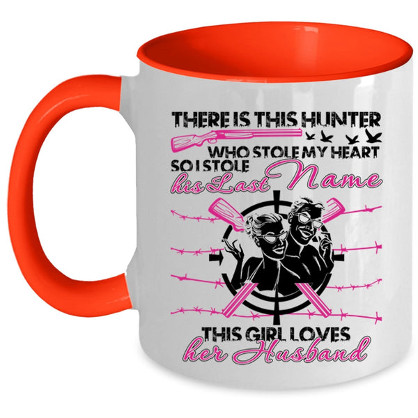 This Girl Loves Her Husband Coffee Mug, This Hunter Stole My Heart Accent Mug