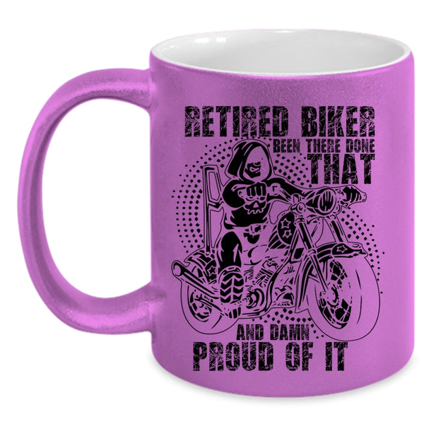 Cool Retirement Coffee Mug, Retired Biker Accent Mug