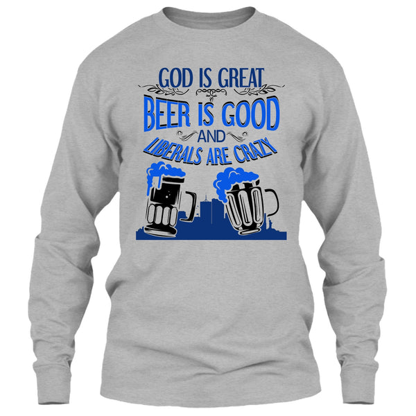 God Is Great T Shirt, Coolest Beer Drinker T Shirt