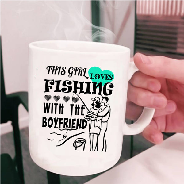 Cool Couple Coffee Mug, This Girl Loves Fishing With The Boyfriend Cup