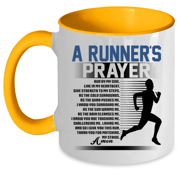 Best Gift For Runner Coffee Mug, A Runner's Prayer Accent Mug