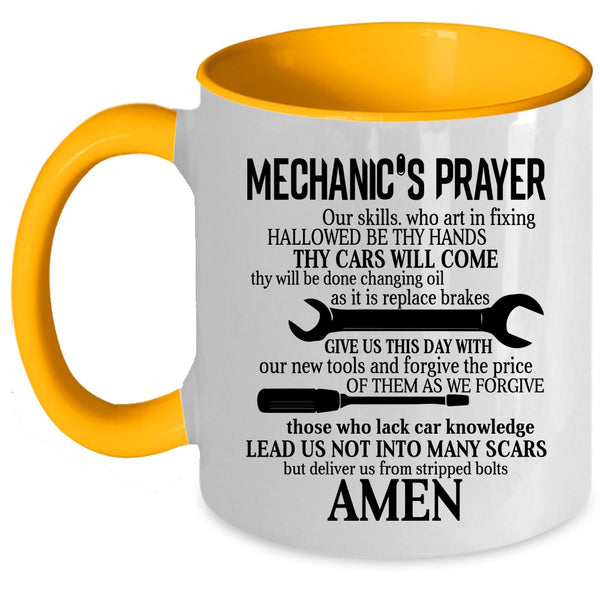 Cool Gift For Mechanics Coffee Mug, Mechanic's Prayer Accent Mug