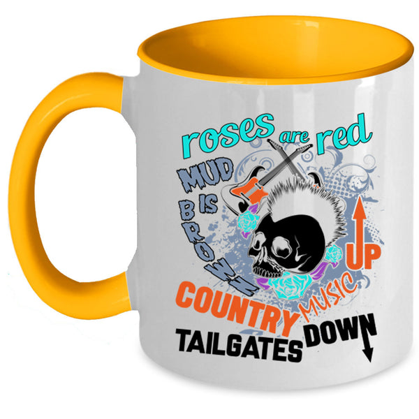 Country Music Up Coffee Mug, Roses Are Red Accent Mug