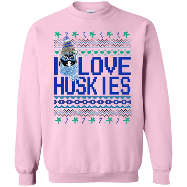 Dog Merry Christmas T Shirt, I Love Huskies Sweatshirt