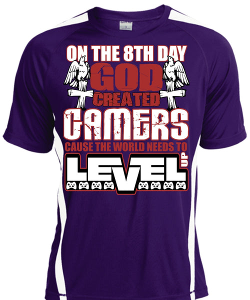 God Created Gamers T Shirt, The World Needs To Level Up T Shirt, Cool Shirt