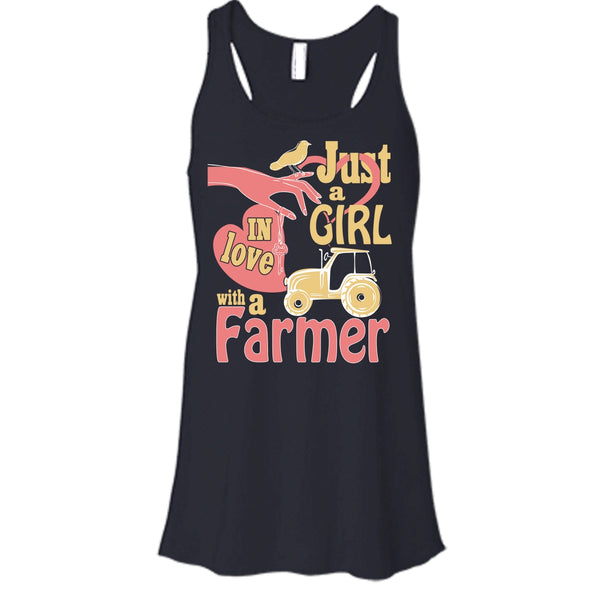 Just A Girl T Shirt, In Love With A Farmer T Shirt, Cool T Shirt