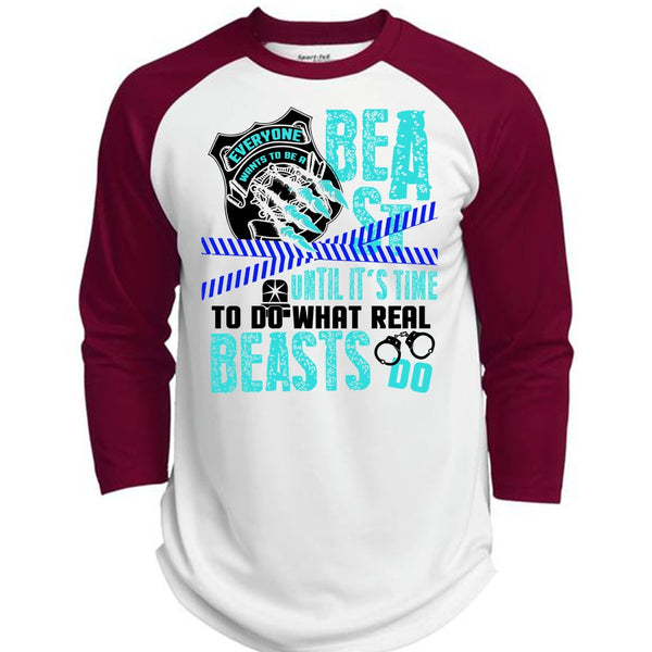 It's Time To Do What Real Beasts Do T Shirt, I Love Police T Shirt, Awesome T-Shirts  (Polyester Game Baseball Jersey)