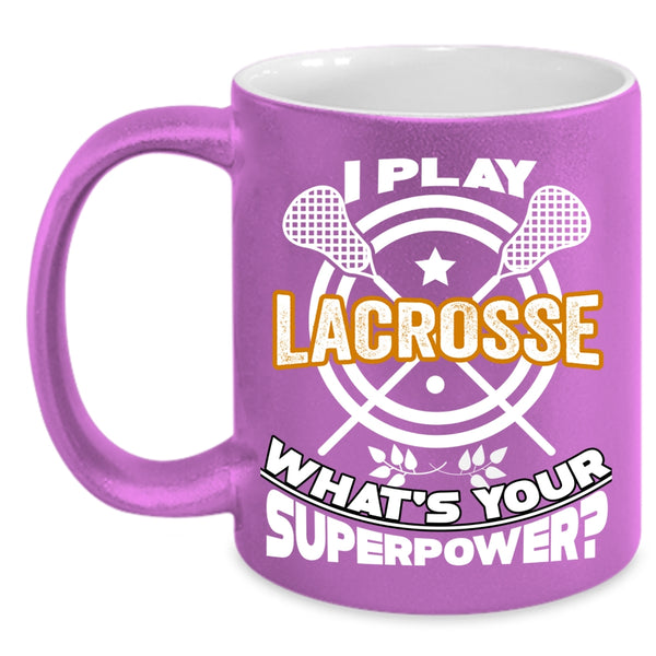 I Play Lacrosse Coffee Mug, Cool Spoty Coffee Cup