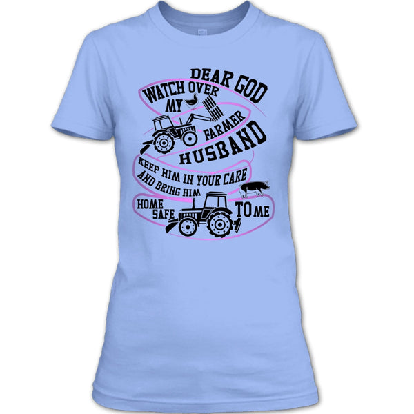 Watch Over My Farmer Husband T Shirt, I'm A Farmer's Wife T Shirt