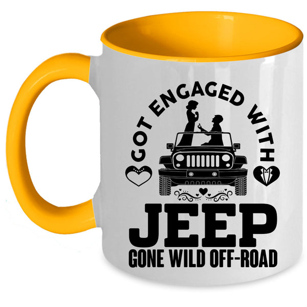 Cool Just Married Coffee Mug, Got Engaged With Jeep Accent Mug