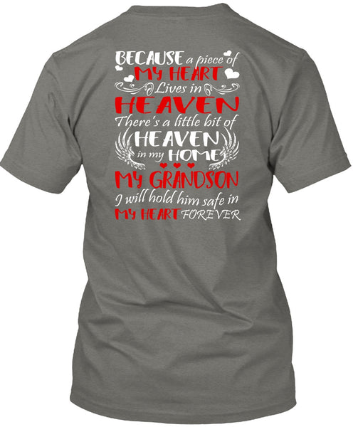 Heaven In My Home My Grandson T Shirt, My Heart Lives In Heaven T Shirt
