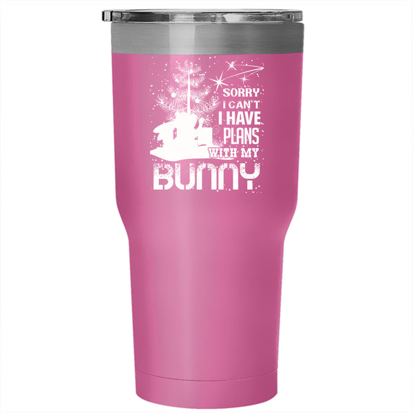 I Have Plans With My Bunny Tumbler 30 oz Stainless Steel, Cool Christmas Travel Mug